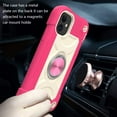 thumbnail image 6 of Allytech for iPhone 12 Mini 2020 Case with Tempered Glass Screen Protector[1 Pack], PC + TPU Hybrid Anti-Scratch 360° Rotation Ring Holder Kickstand [Work with Magnetic Car Mount], Hot Pink, 6 of 6