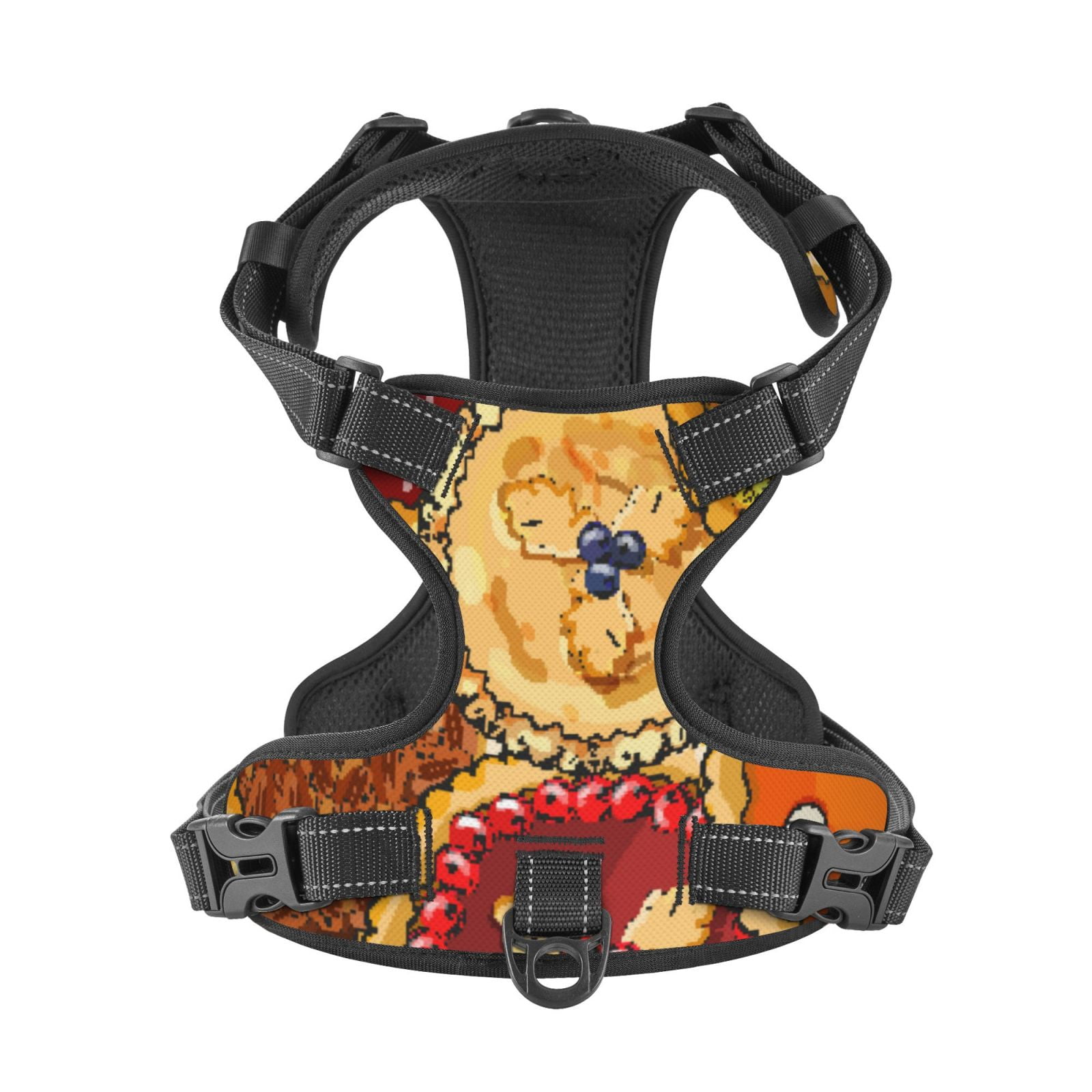 Kdxio Pies Print No Pull Dog Harness Adjustable Reflective Oxford Easy Control Medium Large Dog Harness for Training and Everyday-Medium
