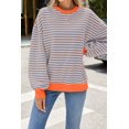 thumbnail image 7 of Sweatshirt For Women Oversized Long Sleeve Striped Pullover Color Block Crewneck Casual Loose Tops Y2K Clothes Workout Shirt, 7 of 7