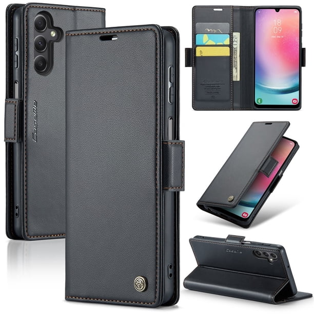 CaseMe Funda de Cuero para Samsung Galaxy A24 4G con Bloqueo RFID, para Samsung Galaxy A24 4G Funda para Mujer Hombre Tarjetero Cierre Magnético Funda Tipo Folio para Samsung Galaxy A24 4G