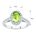 thumbnail image 5 of SuperJeweler 1 Carat Oval Shape Peridot and Halo Diamond Ring In Sterling Silver For Women, 5 of 6