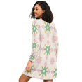 thumbnail image 2 of FORMRS Womens Long Sleeve Nightgowns Crew Neck Sleep Shirt Soft Pajamas Sizes S-3XL, Retro Green Stars, 2 of 8