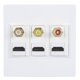 thumbnail image 1 of 86mm Wall Plug Plate 3 Port HD Multimedia Interface 3 Port RCA Wall Plate HD 4K 1080P 60Hz Multimedia Wall Outlet Cover, 1 of 2