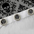 thumbnail image 4 of Homewish Bohemian Skull Skeleton Kitchen Curtains,Hipple Damask Black Out Curtains Pack of 2 (42x63 Each),Gray Black,Halloween Living Room Curtains, 4 of 6