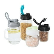 reCAP® Mason Jars Lid POUR cap with Fold out Carry Loop, Regular Mouth, 4-Pack