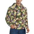 thumbnail image 2 of Naloa Ladybugs And Flowers On A Wooden Men's Casual Hooded Collar Drawstring Hoodies Pullover Sweatshirts Casual Long Sleeve Shirts-4X-Large, 2 of 7