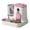 Pink, variant on Automatic Gravity Pet Feeder & Water Dispenser Combo - 2-in-1 Self-Cleaning Cat/Dog Bowl for Small/Medium Pets - Large Capacity Food & Water Station