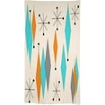 thumbnail image 5 of 1950s Boho Tablecloth, Mid Century Modern Geometric Atomic Shapes Orange Blue Pattern Table Cloth for Kitchen Holiday Dinner Hotel Restaurant, Rectangle(60x102in), 5 of 6