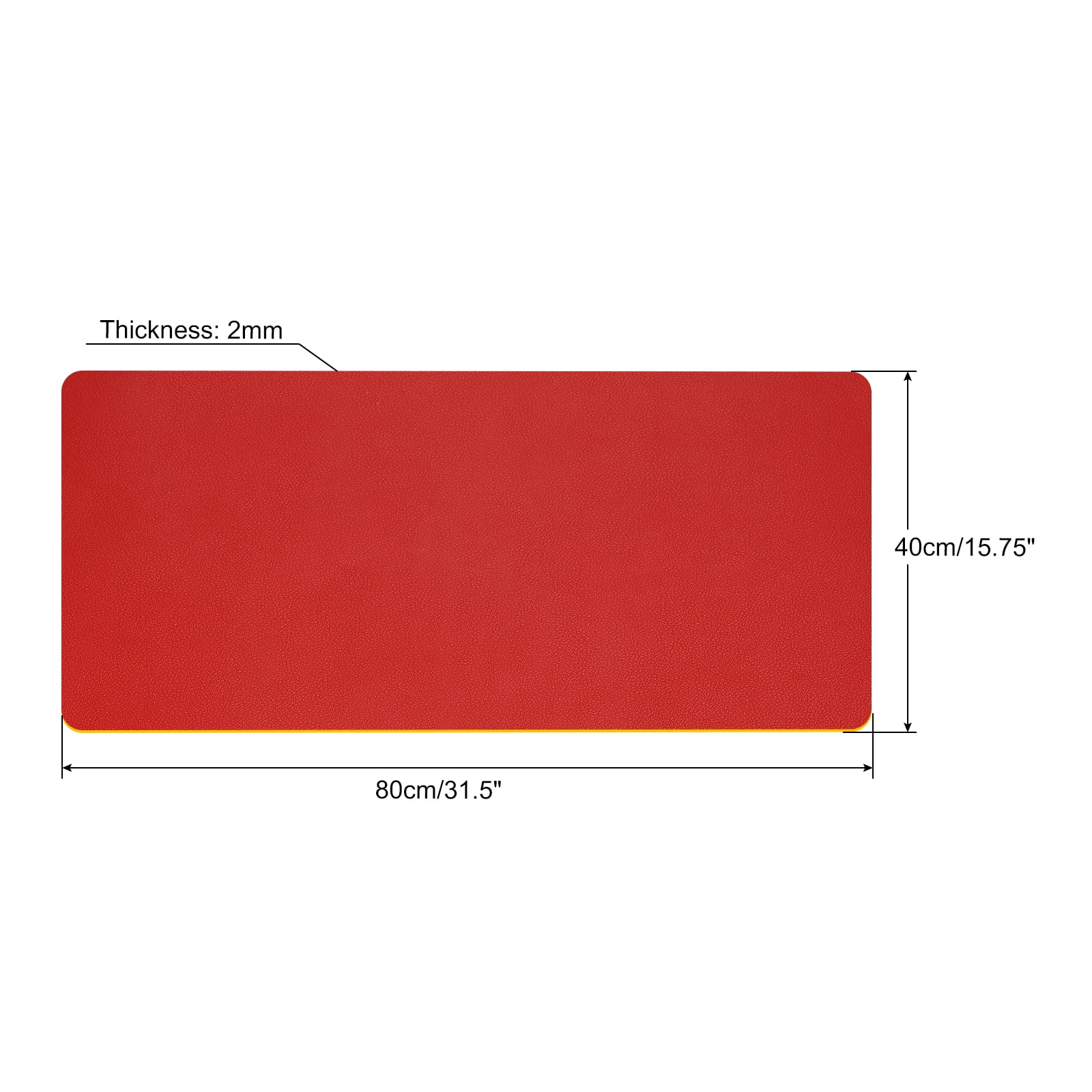 Unique Bargains Protector PU Leather Dual Side Mouse Pad Mat for Office Home Red/Yellow 31"x16"