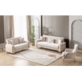 thumbnail image 5 of Ottomanson Wingback Accent Chair Microfiber Modern Armchair for Living Room, Beige, 5 of 5