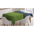 thumbnail image 1 of Apartment Decor Tablecloth, Lushgreen Meadow Yosemite Valley With Tree Forest Mountain Cloudy Day Photo, Rectangular Table Cover for Dining Room Kitchen, 52 X 70 Inches, Green Grey, by Ambesonne, 1 of 4