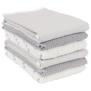 KAF Home Ayesha Curry Mixed Kitchen Towel Set | Set of 6 Terry Towels | Perfect for Spills, Drying Dishes, and Cooking (Gray)