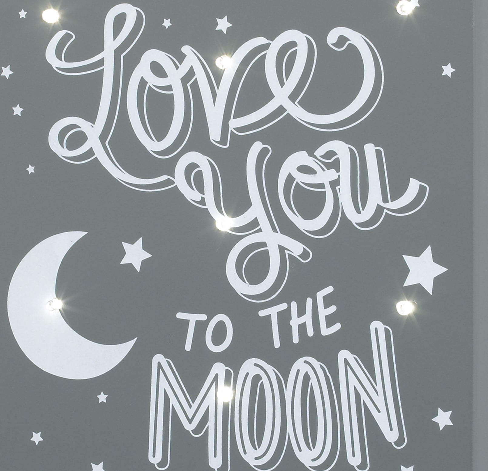 Little Love by NoJo Grey and White To the Moon and Back Lighted Wall Hanging, Nursery, Unisex