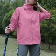 thumbnail image 5 of ChicHaven Women's Hooded Rain jacket Waterproof Lined Raincoat Windbreaker Great for Outdoor Trench Style and Travel Pink L, 5 of 5