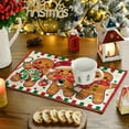 thumbnail image 3 of mubwai Gingerbread Candy Cane Christmas Placemats Set of 4, 12x18 Inch Seasonal Table Mats for Party Kitchen Dining Decoration, 3 of 6