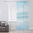 thumbnail image 3 of Gradient Aqua Blue Semi Sheer Curtains Drapes for Living Room,Bedroom,French Doors Window 72 Inches Long,Modern Rustic Minimalist Pastel Solid Rod Pocket Chiffon Curtain Drapery Voile Drape Panel, 3 of 6