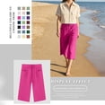thumbnail image 6 of iHPH7 Womens Summer Bermuda Linen Shorts Knee Length Lightweight Summer Casual Beach Shorts with Pockets Women Casual Summer (S-5XL), 6 of 9
