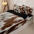 thumbnail image 3 of Erosebridal Western Cowhide Zipper Full Size Comforter Sets with Fitted Sheet and 2 Pillowcases,Farm Animal Cattle Pattern Zipper Bedding Set For Boys,Black Reversible,4pcs, 3 of 7