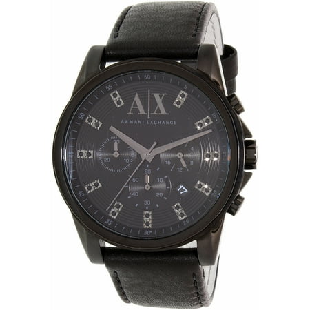 Armani Exchange Men's AX2507 Black Leather Quartz Watch
