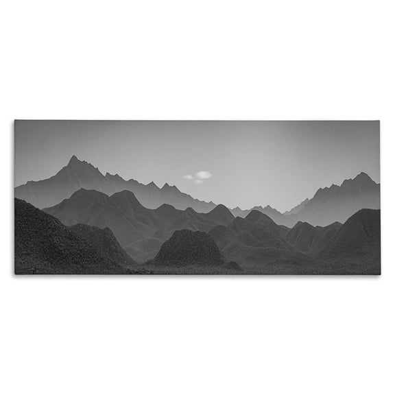 Stupell Industries Craggy Dusk Mountain Canvas Wall Art design by Norm Stelfox, 10 x 24
