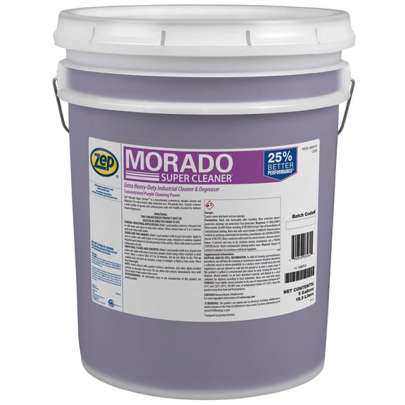 Zep Morado Purple Concentrated Super Cleaner - 5 Gallon (1 Unit) 85635 - Extra Heavy-Duty Industrial Degreaser, Phosphate Free, Alkaline Concentrate Removes Grease, Grime