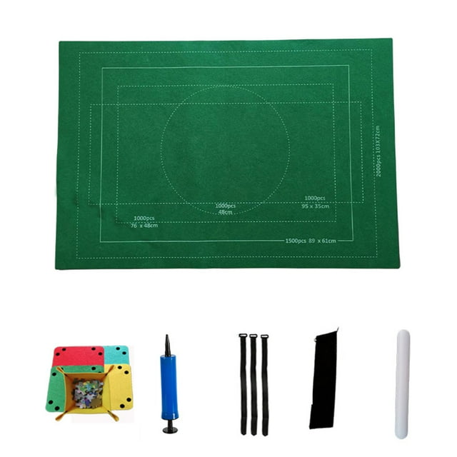 Non-Slip Jigsaw Puzzle Mat, Sorts 1000 1500 2000 Pieces, Portable Design Accompanies You Everywhere, Quality Felt Material For Smooth Assembly, Keeper Storage Bag Keeps Puzzle Safe (Green)