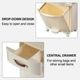 thumbnail image 6 of VECELO 3-Tier Kitchen Trash Can with Lid, Recycling Plastic Garbage Can with Wheels, Multi-purpose Trash Bin Categorize Waste, White, 6 of 9