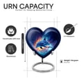 thumbnail image 3 of Yatskia Dolphin Decorative Small Funeral Urns for Human Ashes Adult Men and Women, Large Memorial Urn for Ashes Adult, (Heart 8 Inch and 3 Inch), 3 of 8