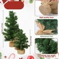 thumbnail image 2 of Mini Christmas Tree Artificial Mini Xmas Pine Tree Miniature Pine Christmas Tree with Linen Base for Christmas Decorations Indoor Home Kitchen Dining Table, 2 of 6