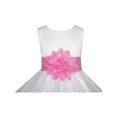thumbnail image 3 of Girls Dress White Pink Flower Wedding Bridesmaid Christmas Holiday Kids 2-3, 3 of 9