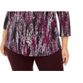 thumbnail image 3 of JM Collection Women's Plus Size Scoop-Neck Printed Top Black Size 2 Extra Large, 3 of 3