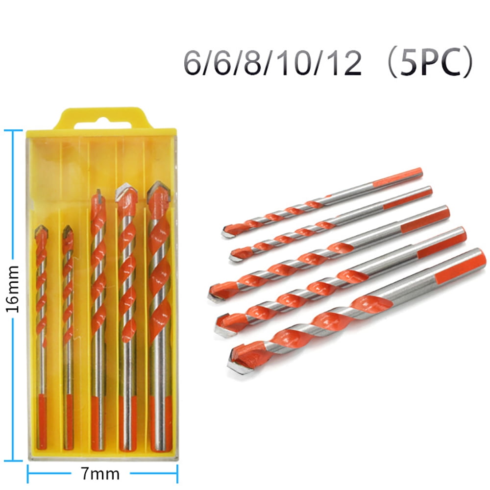 5Pcs/Set 6-12mm Tungsten Carbide Multifunctional Drill Bits for Marble Ceramic 