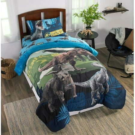 Jurassic World Blue Dinosaur Boys Twin Comforter & Sheet ...
