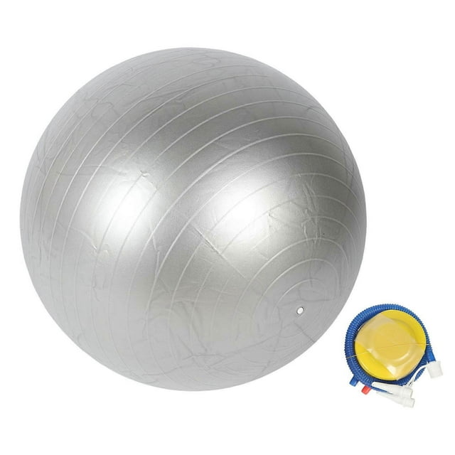 29.5-Inch Gray PVC Exercise Ball with Pump – 330lb Capacity, Non-Slip for Fitness & Pregnancy_Perfect Gift