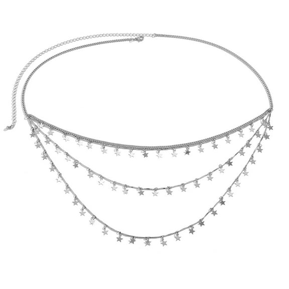 XmhyTop-A Multilayer Metal Belly Chain Body Jewelry Waist Accessory, Adjustable Everyday Wear Belly Chain Jewelry, 1 Piece,B18