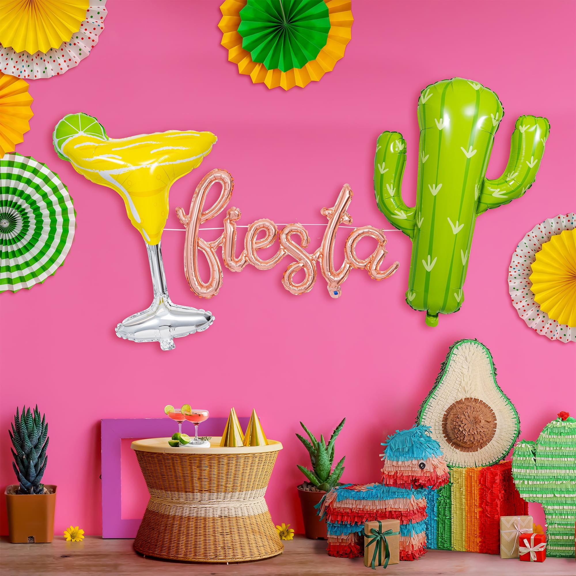 3 Count Fiesta Air-Filled Foil Balloon Kit, Multicolor, by Way To Celebrate