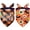 (Pack of 2)Halloween Bat and Skeleton, variant on Thanksgiving Dog Bandanas 2 Pack, Puppy Fall Orange Turkey Triangle Bibs Handkerchief, Reversible Holiday Dog Bandana for Boy and Girl, Premium Pet Scarf for Small Medium Large Dogs XL