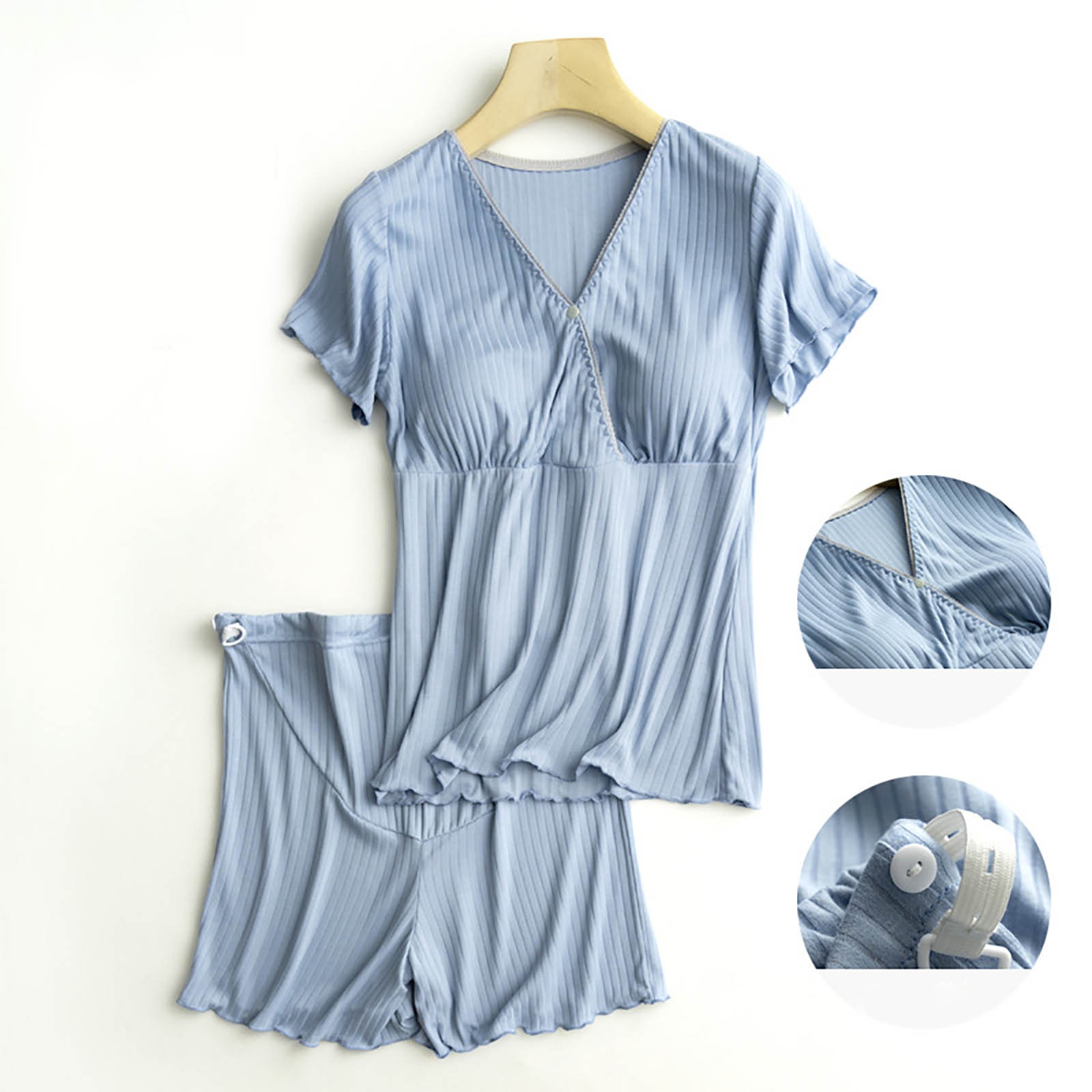 Pyjama Allaitement Femme - Ensemble Nuit Grossesse Confortable | Avec Soutien-gorge Intégré & Tissu Doux