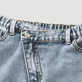 thumbnail image 6 of kpoplk Girl's Elastic High Waist Ripped Baggy Jeans Wide Leg Distressed Denim Pants(Blue,11-12 Y), 6 of 7