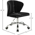 thumbnail image 6 of Meridian Furniture Finley Swivel Adjustable Black Velvet and Chrome Office Chair, 6 of 6