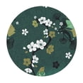 thumbnail image 3 of YFYANG Round Fitted Table Cloth, Waterproof Green Vintage Flower Texture Pattern Polyester Table Cover, Indoor Outdoor Decorative Tablecloths with Elastic Edge, 3 of 7