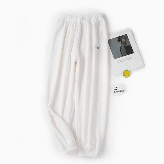 2023 Autumn Winter Women Solid Pyjamas 2 Piece Sets Thicken Velvet Ribbed Fleece Set Pullover And Pants Female Pajamas Suit