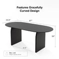 thumbnail image 6 of Flora 67"x33.5" Soild Wood Dining Table Oval Kitchen Table, Black, 6 of 9