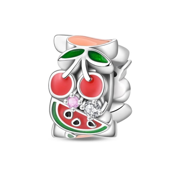 KUNSIR 925 Sterling Silver Beads Charm Fruit Mix Charm For European Bracelets