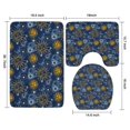 thumbnail image 3 of Blue Sun Moon Star Pattern Bathroom Rugs Sets 3 Piece,Toilet Cover Set,Absorbent Non Slip Bathroom Mats Sets with U-Shaped Contour Rug Toilet Rug Set, 3 of 5