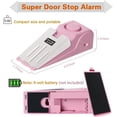 thumbnail image 2 of AUR 2 Pack Portable Door Stop Alarm, Door Stopper with 120db Loud Security Alarm, Travel Door, Doorstops Wedge Sensors Security Devices for Traveling Apartment Hotel and Home (Pink), 2 of 14