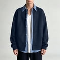 thumbnail image 5 of Cavosen Jackets for Men Long Sleeve Lapel Button Down Loose Jacket Solid Casual Lightweight Fall Outfits, 5 of 8