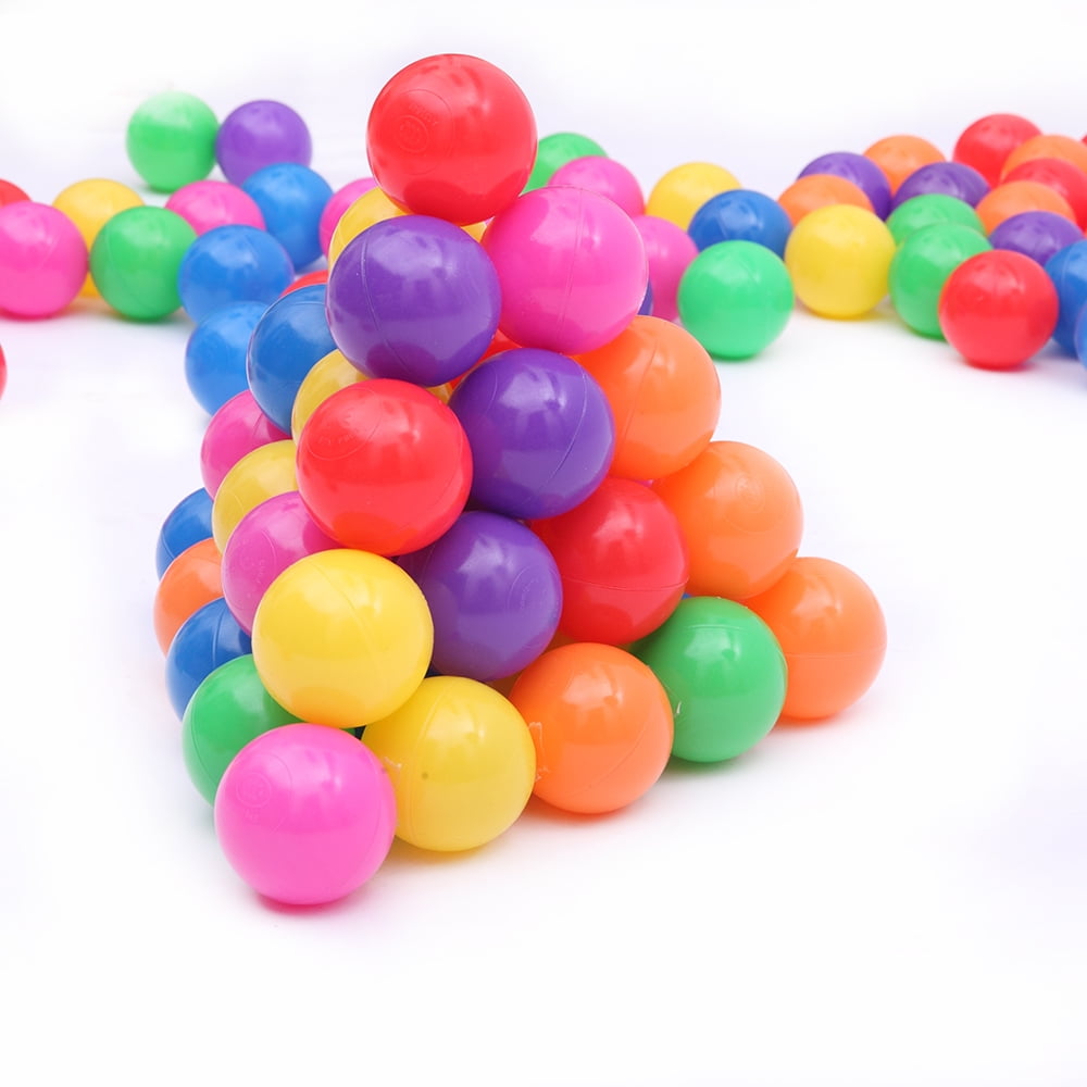 Kepooman 100pcs 5.5cm Soft Pit Balls, Chemical-Free Crush Proof Plastic Ocean Ball, BPA Free with No Smell, Safe for Toddler Ball Pit/ Kiddie Pool/ Indoor Baby Playpen, Colorful