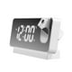 thumbnail image 1 of Vit projektionsväckarklocka för sovrum, digital väckarklockradio med dimmer och USB-laddningsportar, 180 roterbar projektor, snooze {DB}, 1 of 4