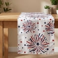 thumbnail image 6 of Ouuluon 4th of July Table Runner USA Flag Themed Table Cover, 72 inch Linen Vintage Printed Table Scarf for Independence Day Restaurant Holiday, 6 of 8